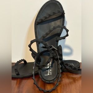 Nicole Miller Lucky Rockstud Studded Wrap Around Ankle Sandals